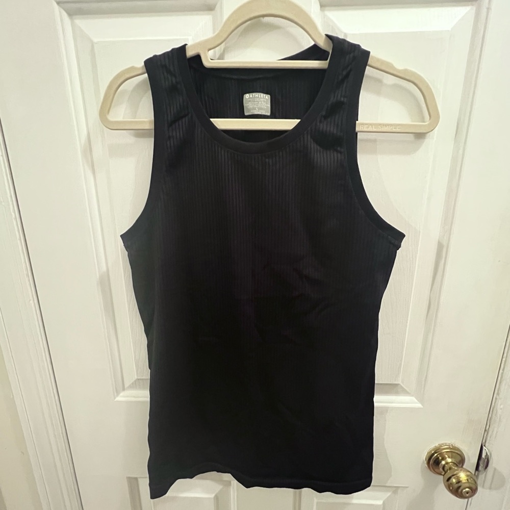 Athleta Ribbed Tank, Black, sz L